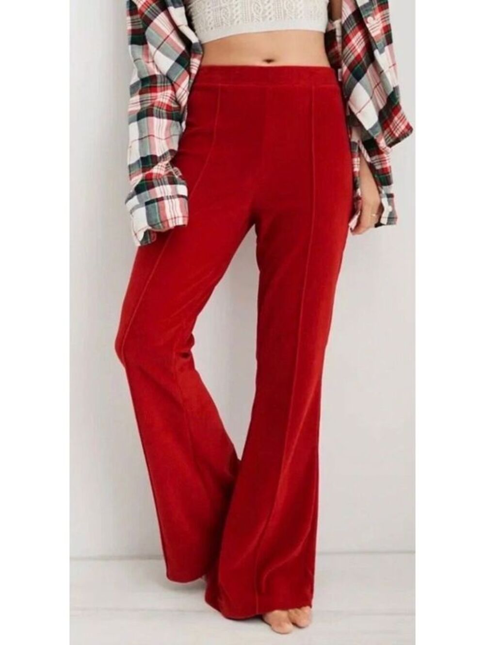 Aerie Ribbed flare pull on pants large